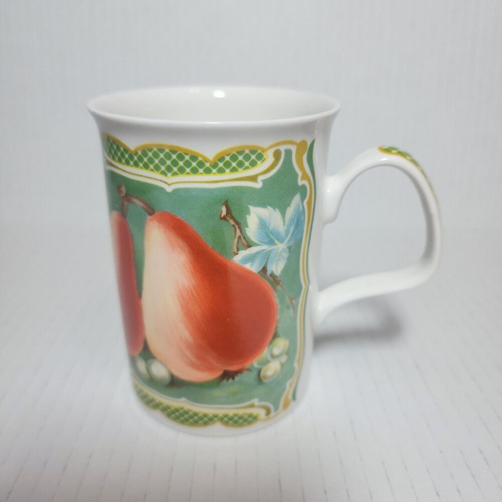Roy Kirkham Fine Bone China Mug Berries Pear Fruit England White Multicolor-FLAW - Picture 2 of 7